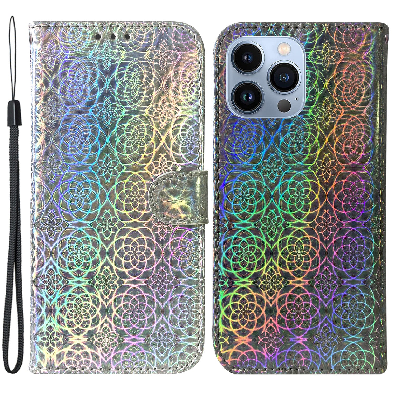 Stand Wallet Case til iPhone 15 Pro Max blændende blomstermønster læder mobiltelefon cover Stand Wallet Case til iPhone 15 Pro Max blændende blomstermønster læder mobiltelefon cover